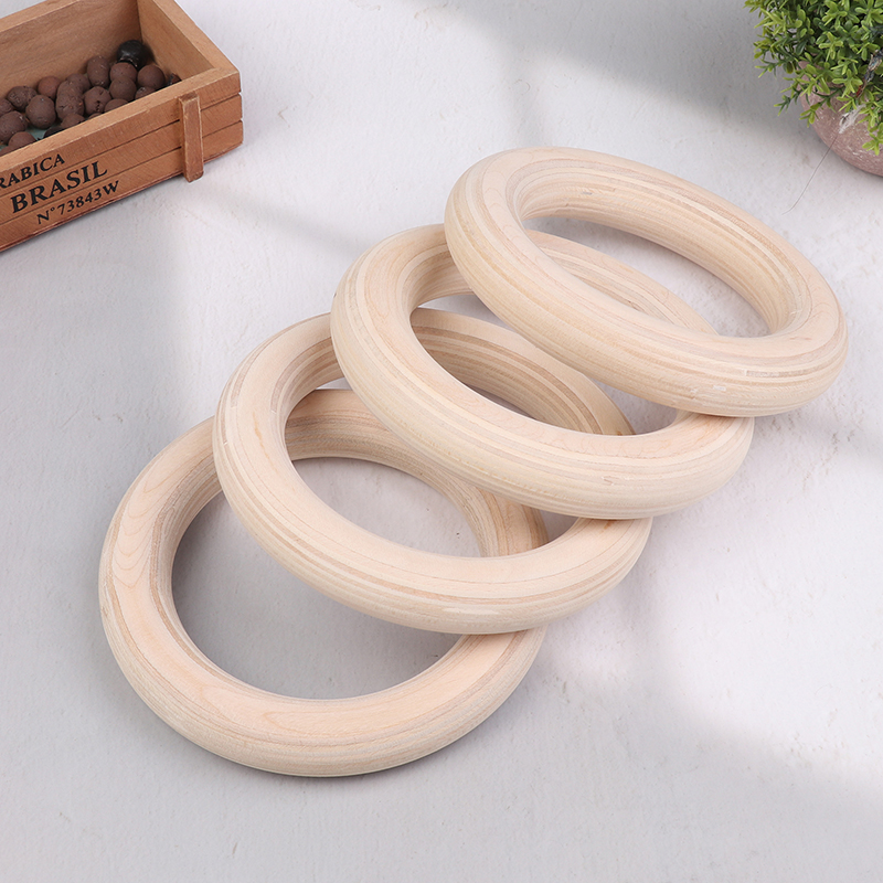 Gymnastic Rings Wooden - 2 Buah/Pasang Cincin Senam Crossfit Portabel