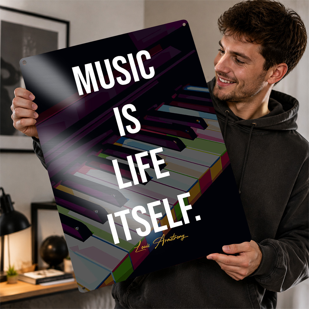 Home Gym Quotes - Poster Logam Kutipan Piano, Seni Dinding