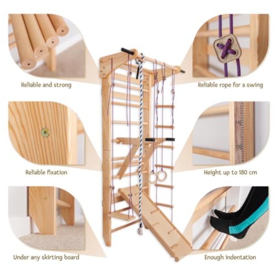 Papan Dinding Tangga Swedia un - Gymnastic Rings Wooden ulasan dan harga