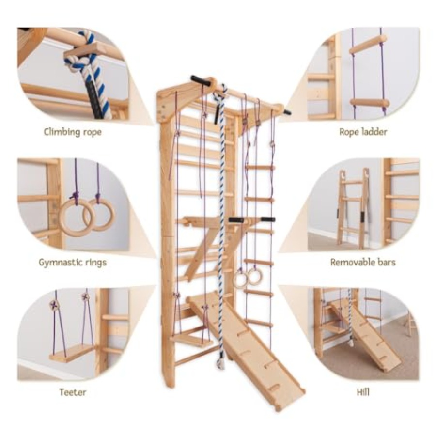 Papan Dinding Tangga Swedia un - Gymnastic Rings Wooden ulasan dan harga