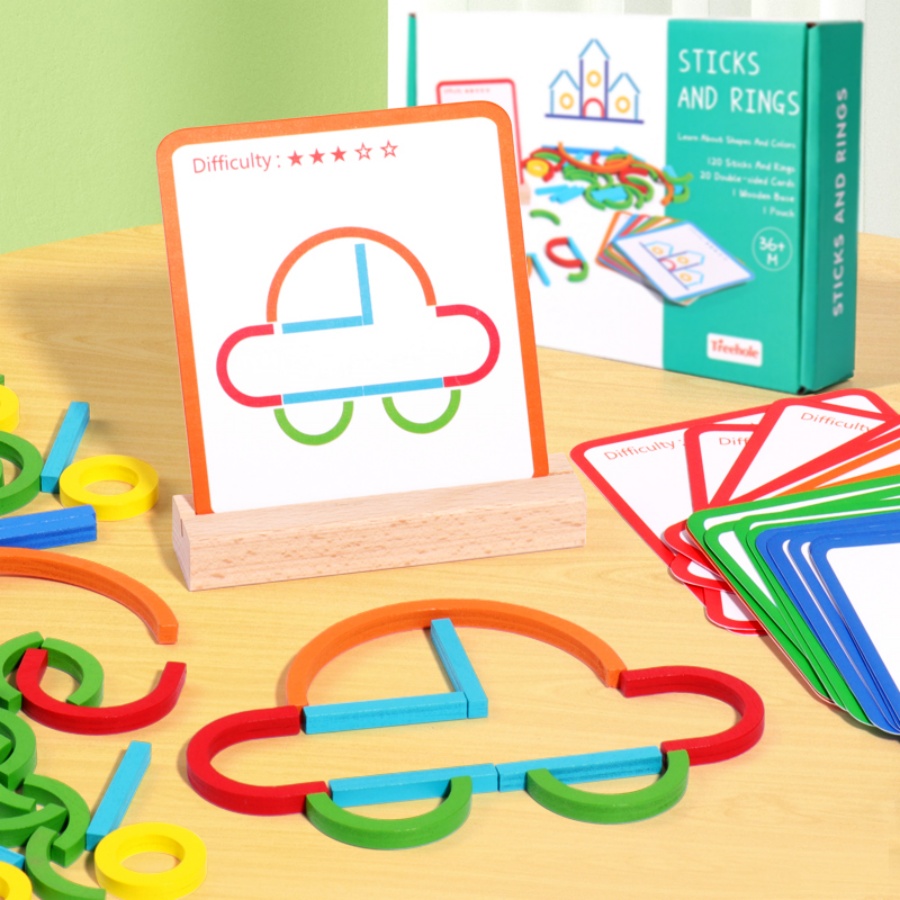 Mainan puzzle pendidikan awal  - Gymnastic Rings Wooden ulasan dan harga