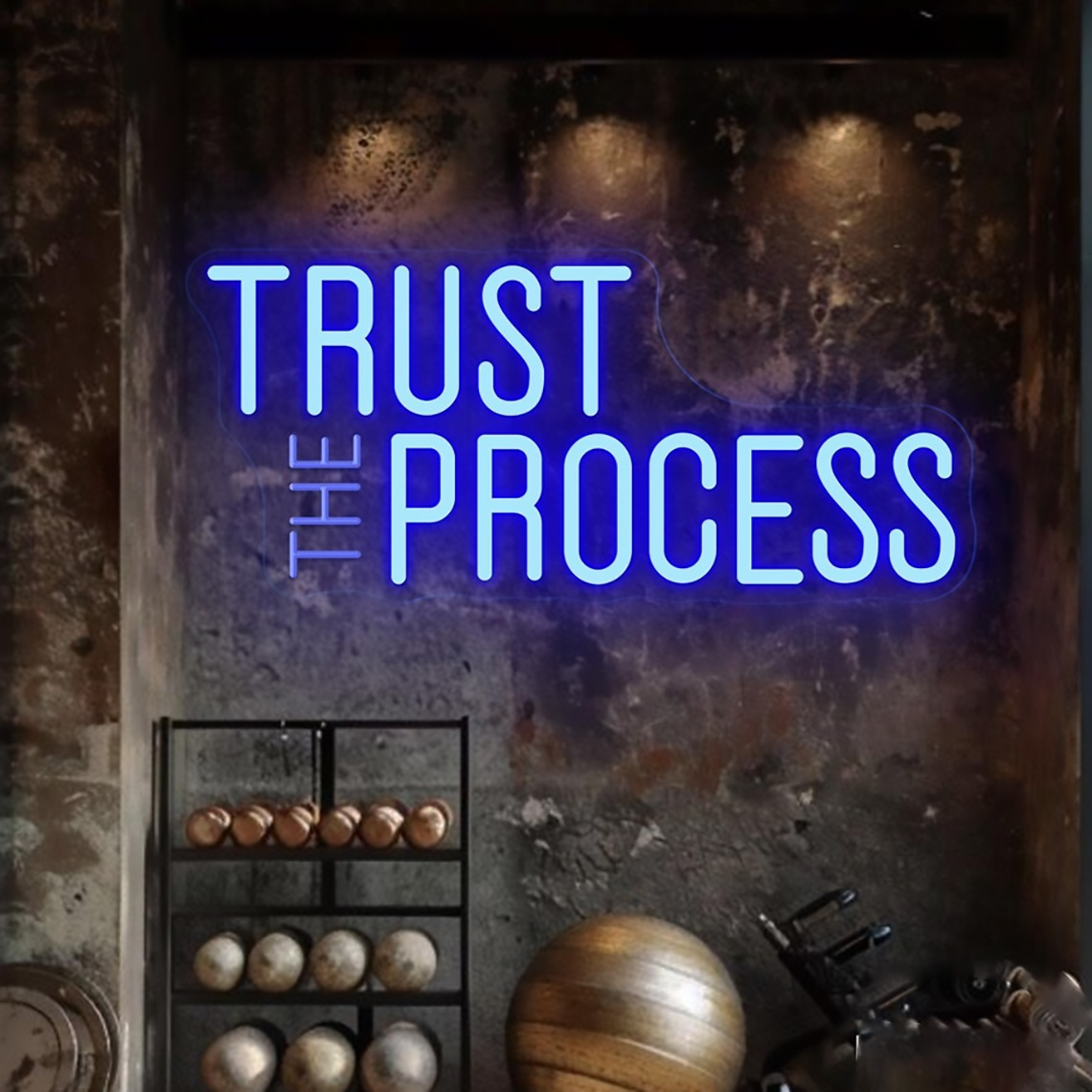 Tanda Neon Trust The Process,  - Home Gym Quotes ulasan dan harga