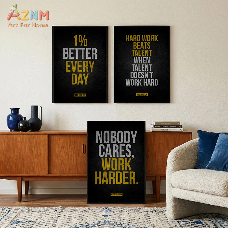 AZNM Kanvas Seni Dinding denga - Home Gym Quotes ulasan dan harga