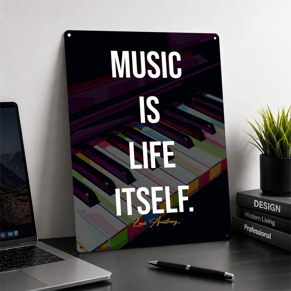 Poster Logam Kutipan Piano, Se - Home Gym Quotes ulasan dan harga
