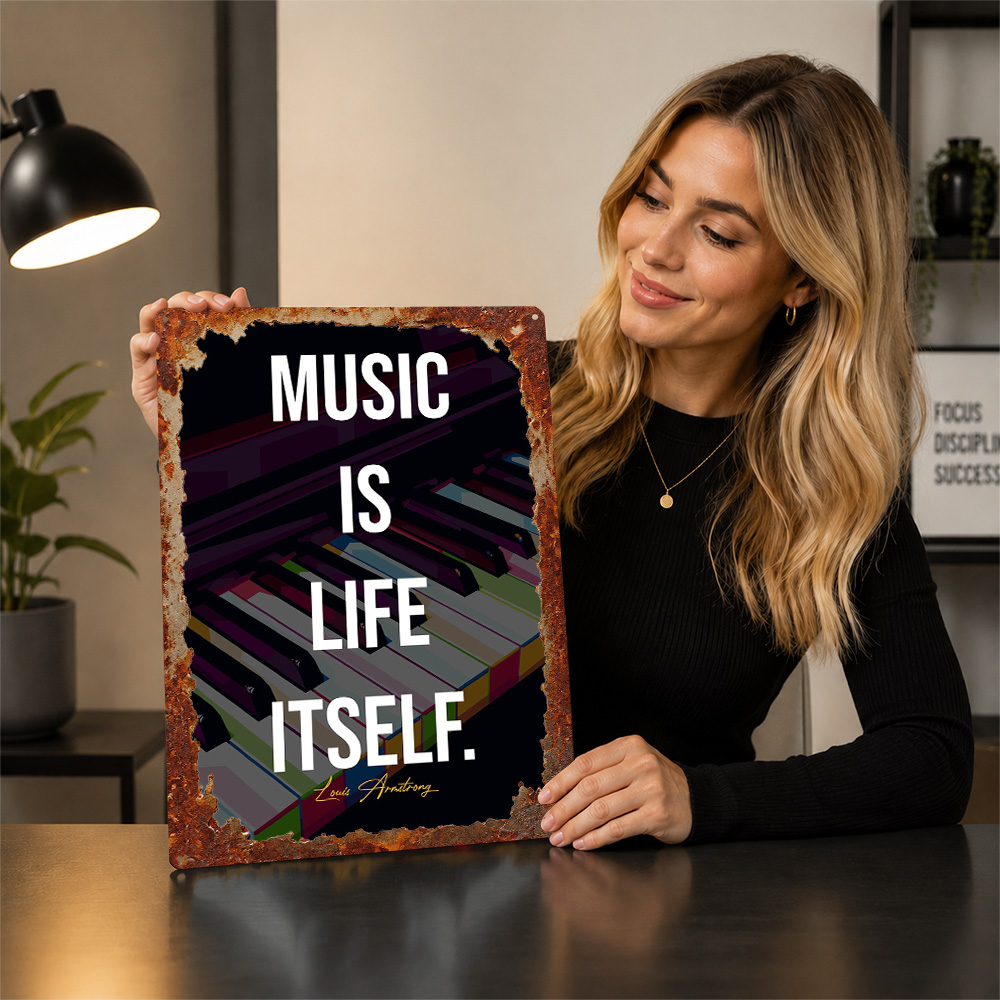 Poster Logam Kutipan Piano, Se - Home Gym Quotes ulasan dan harga