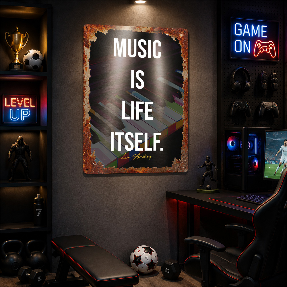 Poster Logam Kutipan Piano, Se - Home Gym Quotes ulasan dan harga
