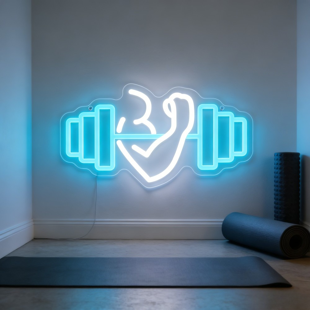 Lampu LED Neon Sign Bicep Dumb - Home Gym Quotes ulasan dan harga