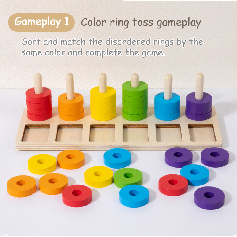 Permainan Pencocokan Warna Pel - Gymnastic Rings Wooden ulasan dan harga