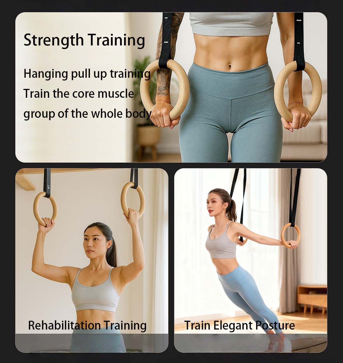 Ring Senam Kayu yang Dapat Dis - Gymnastic Rings Wooden ulasan dan harga